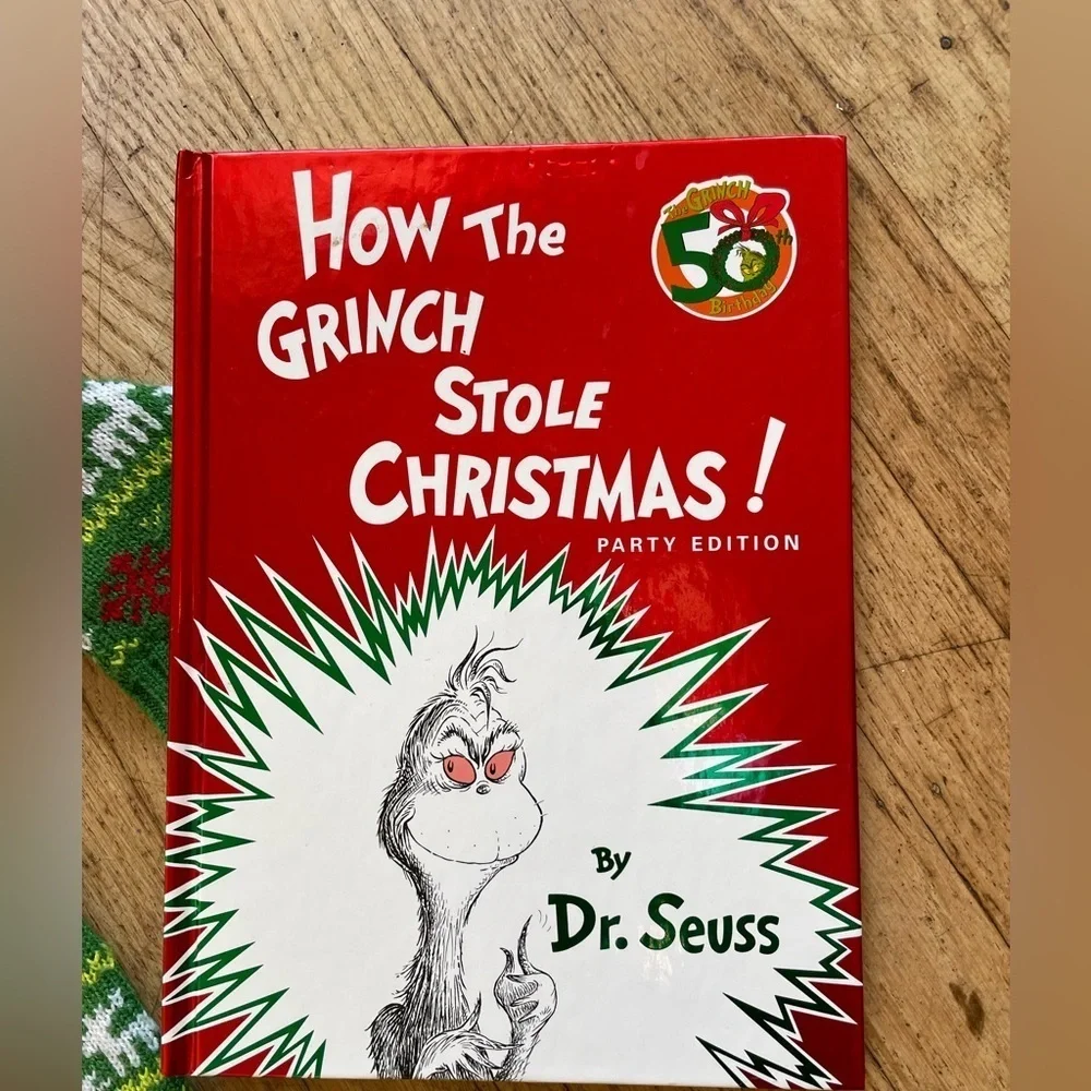 Grinch sweater & book gift  2T Dr. Seuss how the Grinch stole Christmas